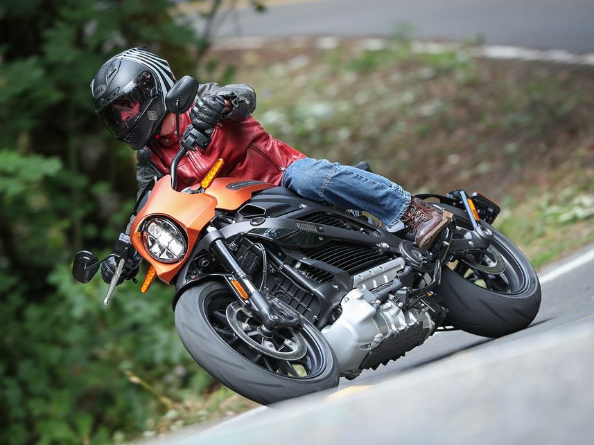 2020 Harley-Davidson LiveWire riding on road.